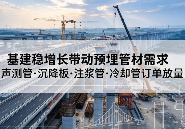 滨州基建稳增长带动预埋监测管材需求，声测管、沉降板、注浆管订单持续放量